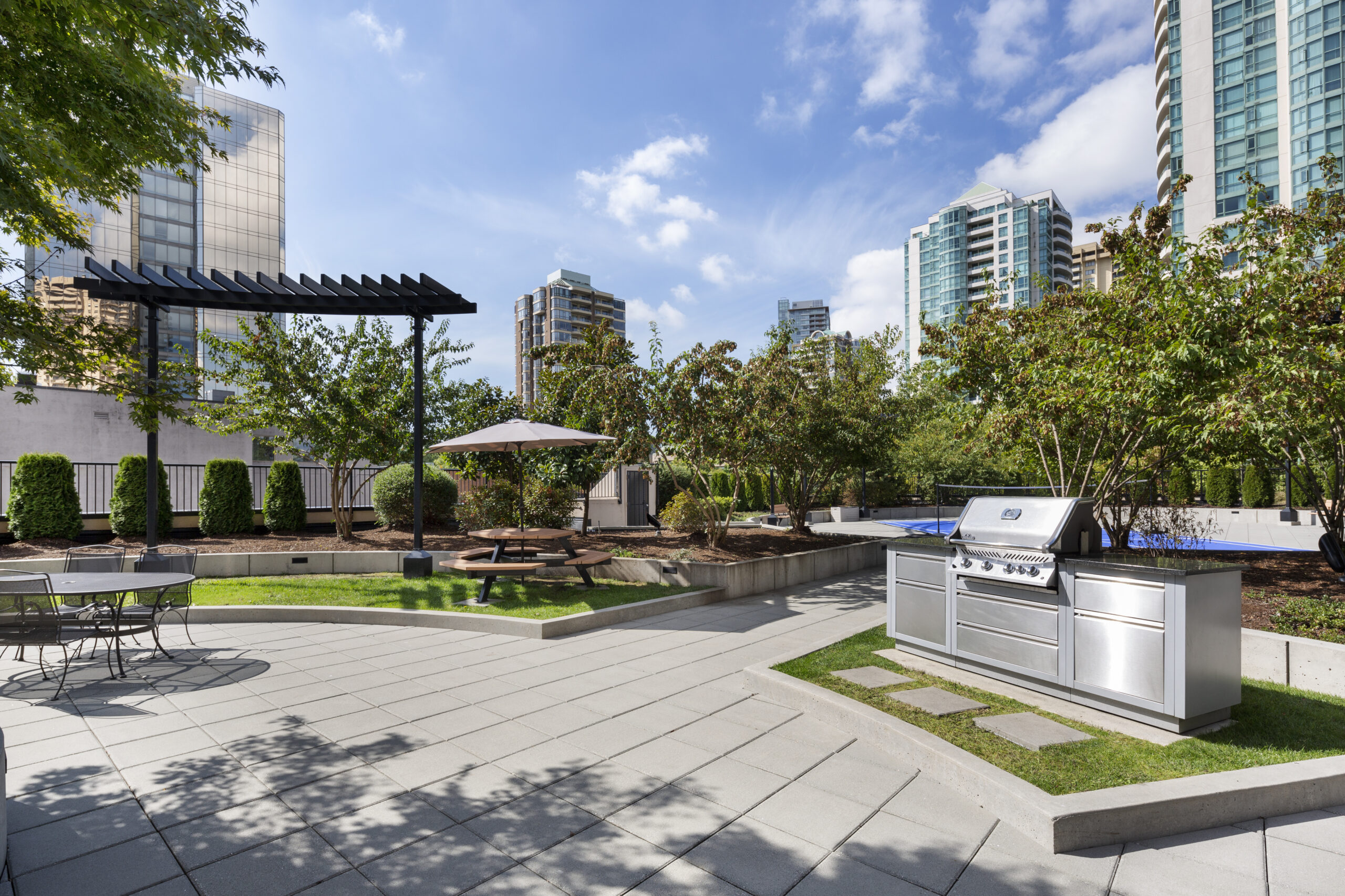 Garden Terrace with Picnic Areas and BBQs